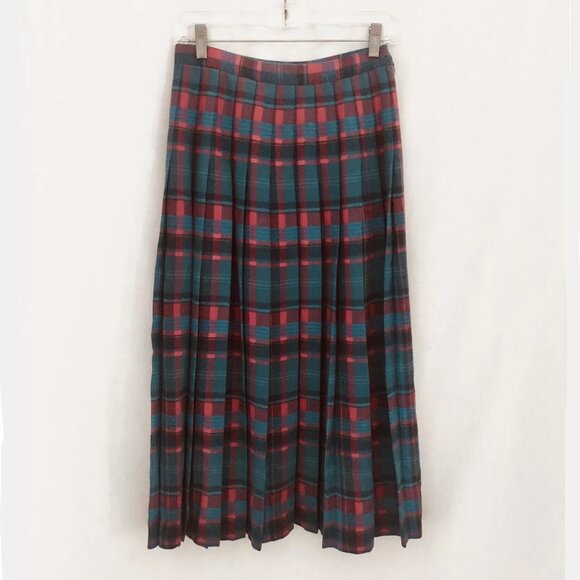 Vintage Pendleton Plaid Wool Skirt Midi Size 8 - Picture 1 of 7